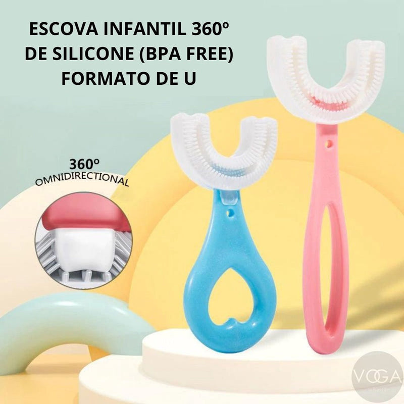 Escova de Dente Infantil 360 em Forma de U 2 a 6 Anos 6 a 12 anos
