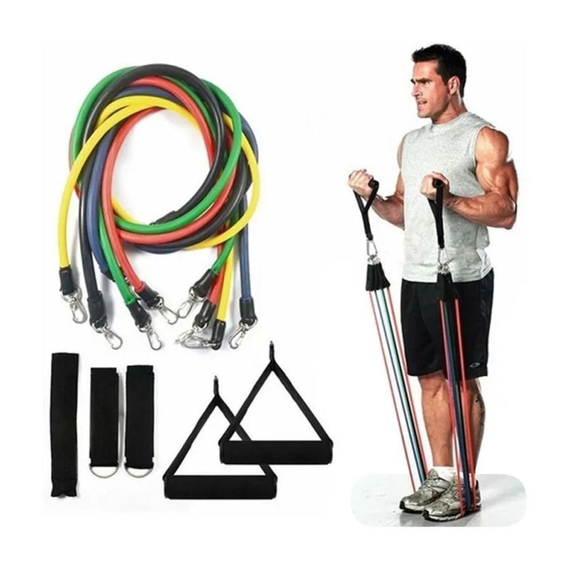 Kit elásticos para exercícios multitarefas resistentes fitness